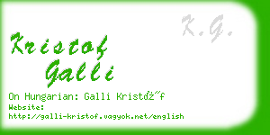kristof galli business card